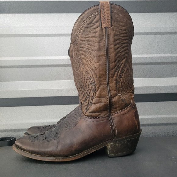 Laredo Cowboy Boots Brown Leather Mens 9 EE - Picture 3 of 5